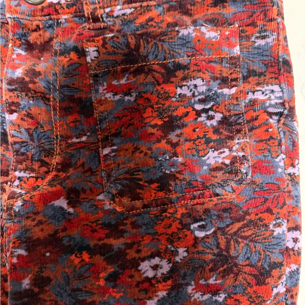 Pilcro & the Letterpress Size 29 High Rise Skinny Pants Floral Corduroy Stretchy - Picture 9 of 12